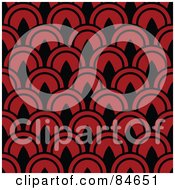 Royalty Free RF Clipart Illustration Of A Seamless Repeat Background Of Red And Black Circles by BestVector