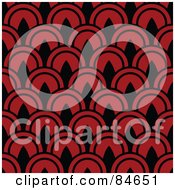 Poster, Art Print Of Seamless Repeat Background Of Red And Black Circles