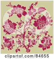 Poster, Art Print Of Pink Rose Design On Beige