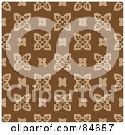 Royalty Free RF Clipart Illustration Of A Seamless Repeat Background Of Brown Blossoms On Brown by BestVector