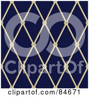 Royalty Free RF Clipart Illustration Of A Seamless Repeat Background Of Floral Diamond Bars Over Blue