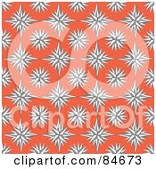 Poster, Art Print Of Seamless Repeat Background Of Sharp Pointy Stars On Orange