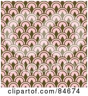 Poster, Art Print Of Seamless Repeat Background Of Olive Green And Pink Circle Arches