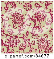 Poster, Art Print Of Seamless Repeat Background Of Pink Roses On Tan