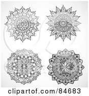 Royalty Free RF Clipart Illustration Of A Digital Collages Of Ornate Round Design Elements Version 1 by BestVector