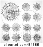 Royalty Free RF Clipart Illustration Of A Digital Collages Of Ornate Round Design Elements Version 2 by BestVector