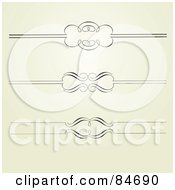Royalty Free RF Clipart Illustration Of A Digital Collage Of Three Swirl Header Elements by BestVector
