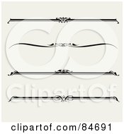 Royalty Free RF Clipart Illustration Of A Digital Collage Of Four Black And White Straight Website Headers On White