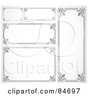 Royalty Free RF Clipart Illustration Of A Digital Collage Of Black And White Text Boxes Version 1