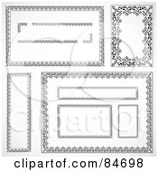 Royalty Free RF Clipart Illustration Of A Digital Collage Of Black And White Text Boxes Version 5