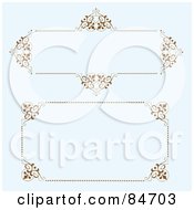 Royalty Free RF Clipart Illustration Of A Digital Collage Of Two Brown Text Boxes On Pastel Blue