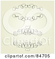 Royalty Free RF Clipart Illustration Of A Digital Collage Of Two Swirl Text Box Headers by BestVector