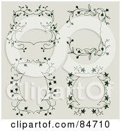 Royalty Free RF Clipart Illustration Of A Digital Collage Of Green Vine Text Boxes On Beige
