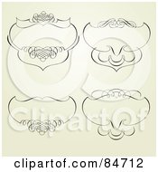 Royalty Free RF Clipart Illustration Of A Digital Collage Of Four Swirly Elegant Text Boxes