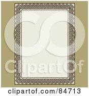 Royalty Free RF Clipart Illustration Of A Tan Mesh Border Around White Space