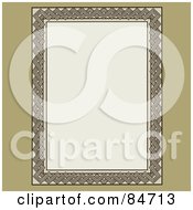 Poster, Art Print Of Tan Mesh Border Around White Space