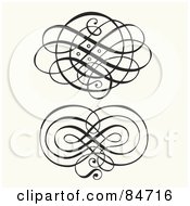 Royalty Free RF Clipart Illustration Of A Digital Collage Of Black And White Swirly Designs