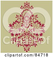 Royalty Free RF Clipart Illustration Of A Pink Floral Pattern On Tan Version 1