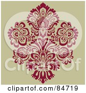 Royalty Free RF Clipart Illustration Of A Pink Floral Pattern On Tan Version 2