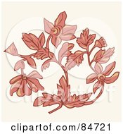 Royalty Free RF Clipart Illustration Of A Pink Floral Branch On Pastel Pink