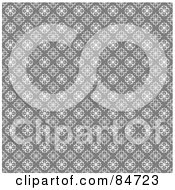 Poster, Art Print Of Seamless Repeat Background Of Tiny White Flowers On Gray