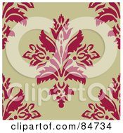Royalty Free RF Clipart Illustration Of A Seamless Repeat Background Of Pink Corners And Flowers On Tan