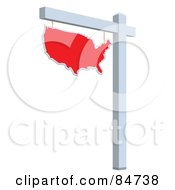 Royalty Free RF Clipart Illustration Of A Sign Post With The United States by BestVector