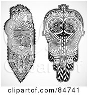 Royalty Free RF Clipart Illustration Of A Digital Collage Of Black And White Paisley Designs