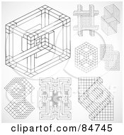 Royalty Free RF Clipart Illustration Of A Digital Collage Of Black And White Escher Styled Puzzles