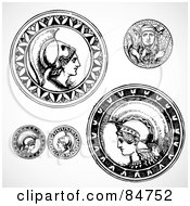 Poster, Art Print Of Digital Collage Of Black And White Roman Coins