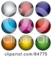 Poster, Art Print Of Digital Collage Of Nine Shiny Colorful Round App Buttons