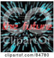 Poster, Art Print Of The Red Words The Future Over Zooming Blue Lines In Hyperspace On Black