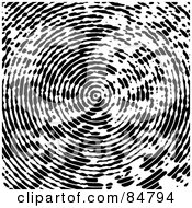 Poster, Art Print Of Black And White Background Of A Circular Fingerprint