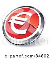 Poster, Art Print Of Shiny Red Euro App Button With A Chrome Rim