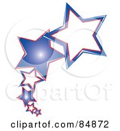 Poster, Art Print Of Royalty-Free Rf Clipart Illustration Of A Line Of Shooting American Stars