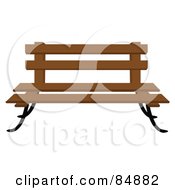 Poster, Art Print Of Wooden Park Bench With Iron Legs