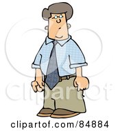 Royalty Free RF Clipart Illustration Of A Confused Businessman In A Blue Shirt And Khakis
