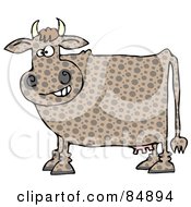 Poster, Art Print Of Brown Polka Dot Cow Grinning