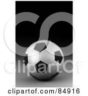 Poster, Art Print Of 3d Rendered Black And White Soccer Ball On A Dark Background