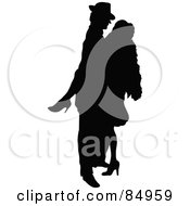 Poster, Art Print Of Tango Dancing Couple In Silhouette - Pose 4