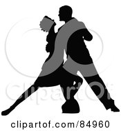 Poster, Art Print Of Tango Dancing Couple In Silhouette - Pose 3