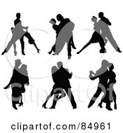 Poster, Art Print Of Digital Collage Of Tango Dancing Couples In Silhouette