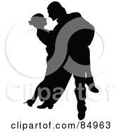 Poster, Art Print Of Tango Dancing Couple In Silhouette - Pose 2