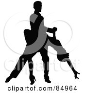 Poster, Art Print Of Tango Dancing Couple In Silhouette - Pose 1