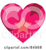 Poster, Art Print Of Heart With A Star Pattern