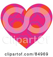 Poster, Art Print Of Heart With Purple And Orange Flowers