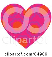 Royalty Free RF Clipart Illustration Of A Heart With Purple And Orange Flowers