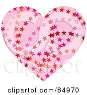 Royalty Free RF Clipart Illustration Of A Heart With Rows Of Stars by Pushkin