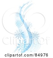 Royalty Free RF Clipart Illustration Of A Wintry Design Element Of Waves And Snowflakes