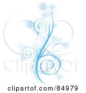 Poster, Art Print Of Wintry Design Element Of Swirls And Snowflakes